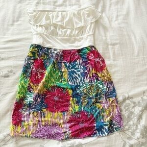 NWT Derek Heart Off the Shoulder Multi Color Summer Dress Medium (runs small)